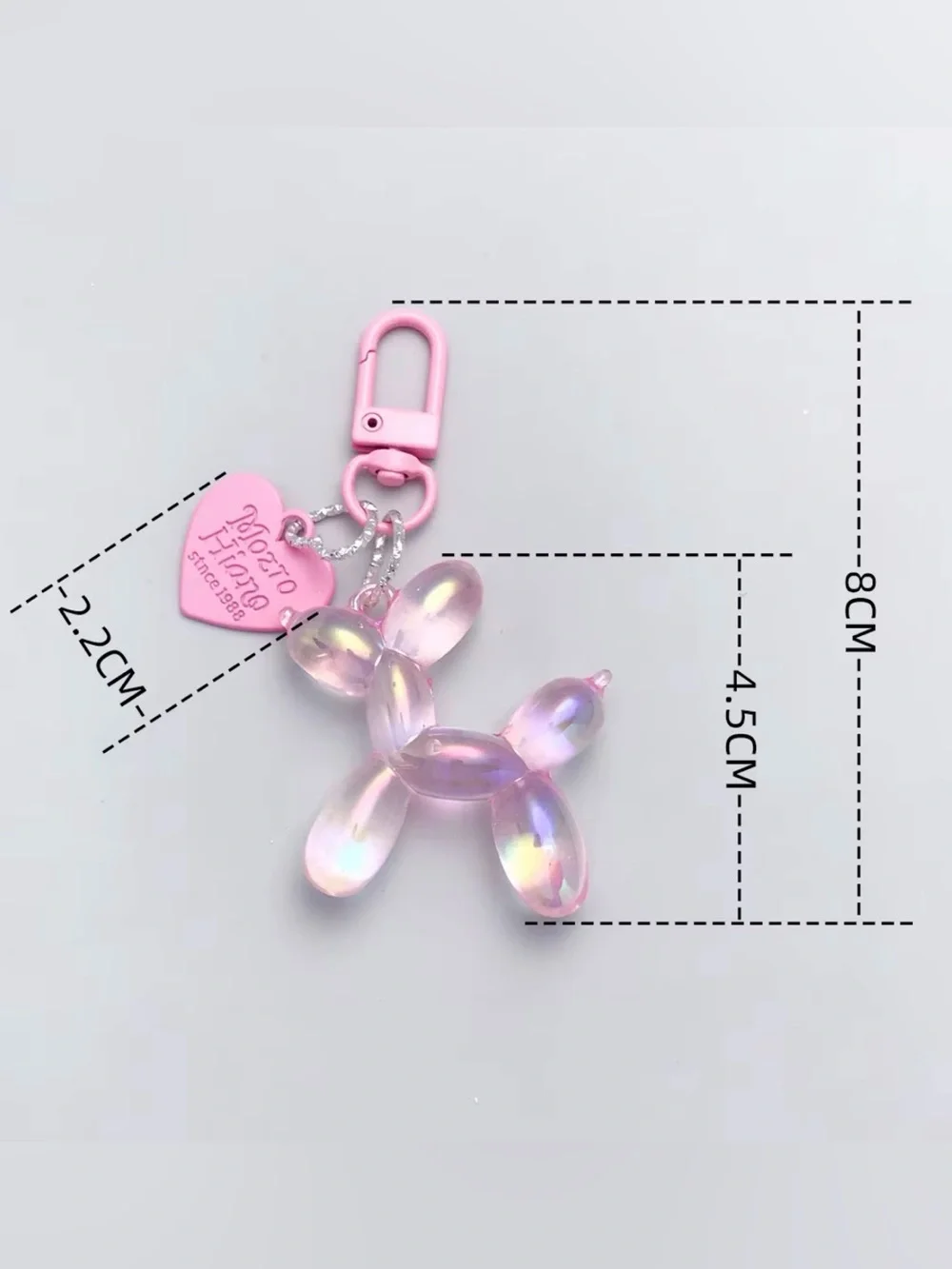 Jelly Star Balloon Dog Keychain, Cute Key Chain Bag Handbag Backpack Purse. NEW